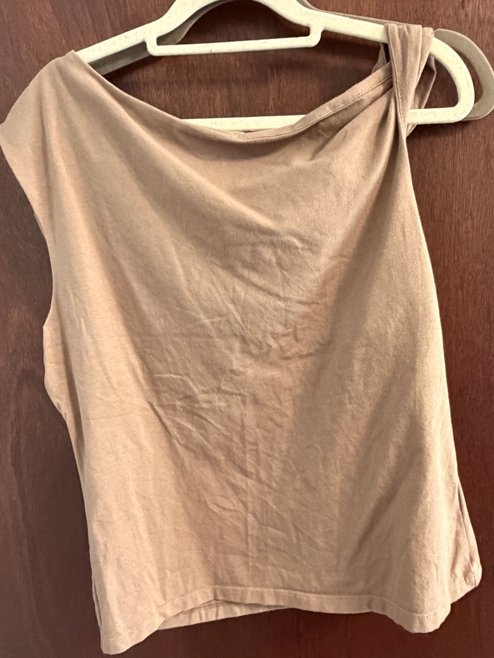 GAP One-Shoulder Tank Top in Light Tan